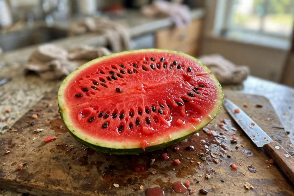 Watermelon ready for freezing